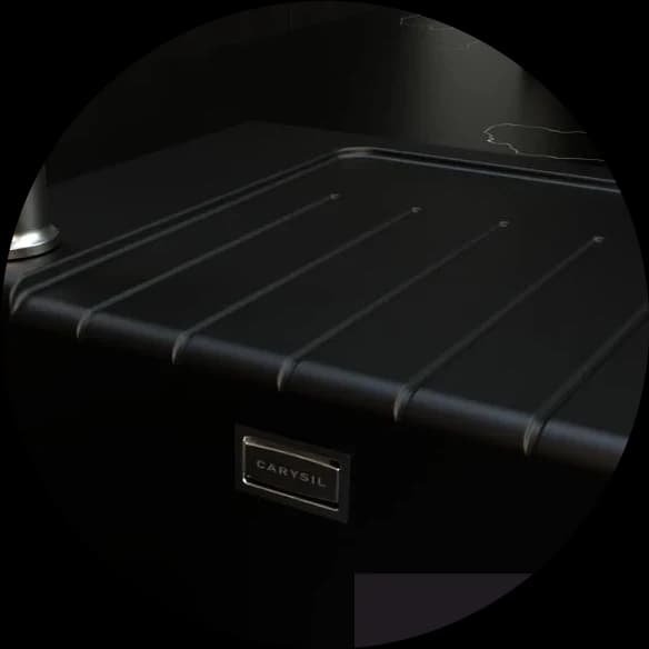 Grooved drainboard with Carysil badge