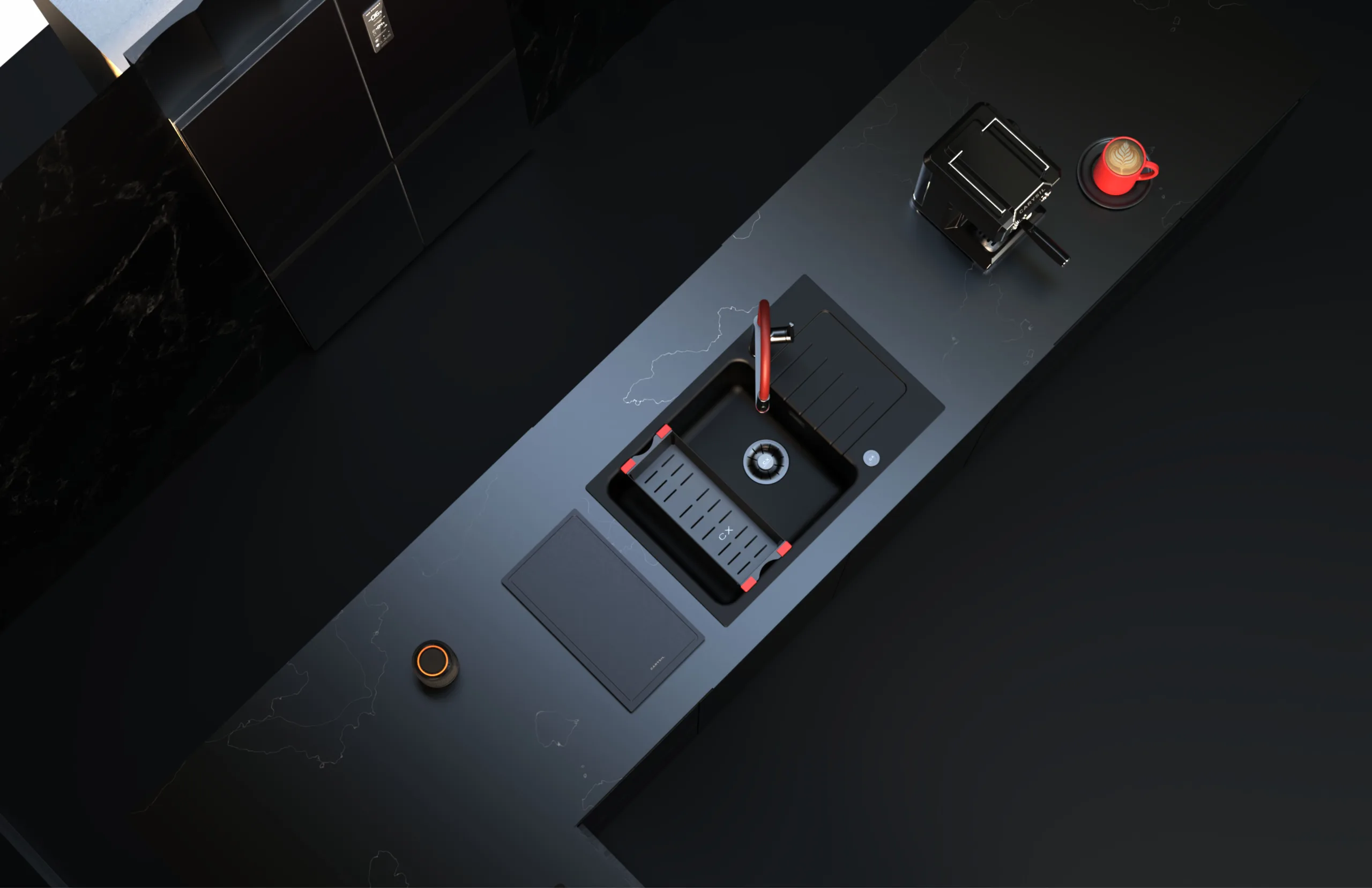 CX Serene Race Edition in a dark kitchen, seen from above