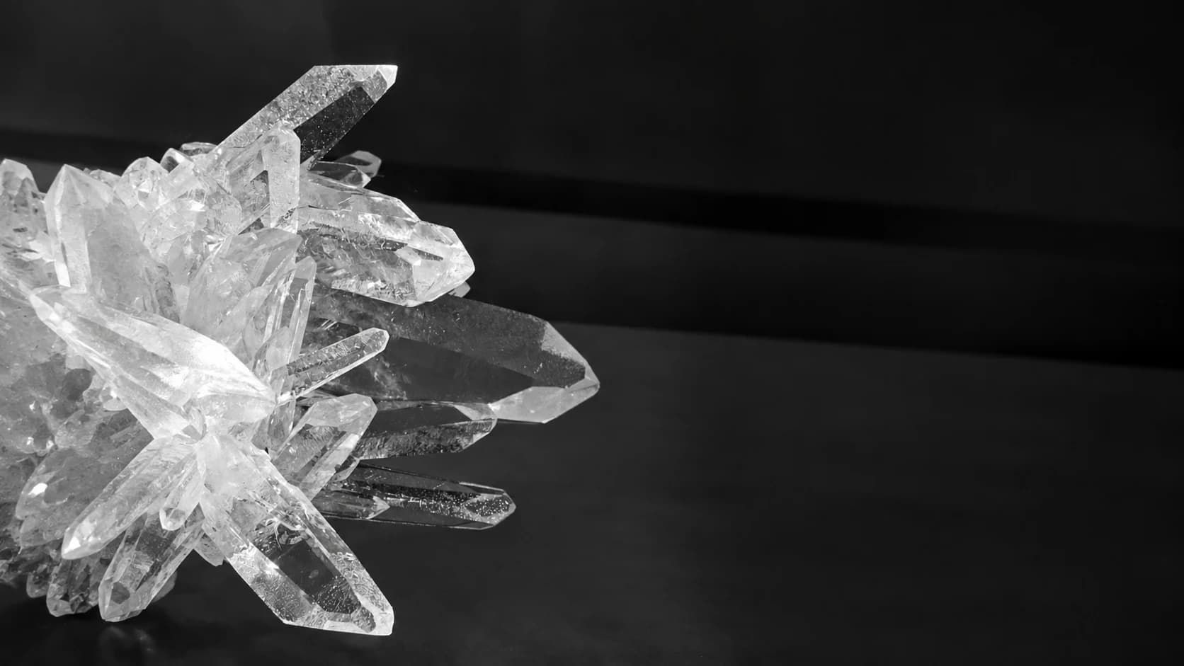 Raw quartz crystal cluster. The material foundation of Carysil sinks
