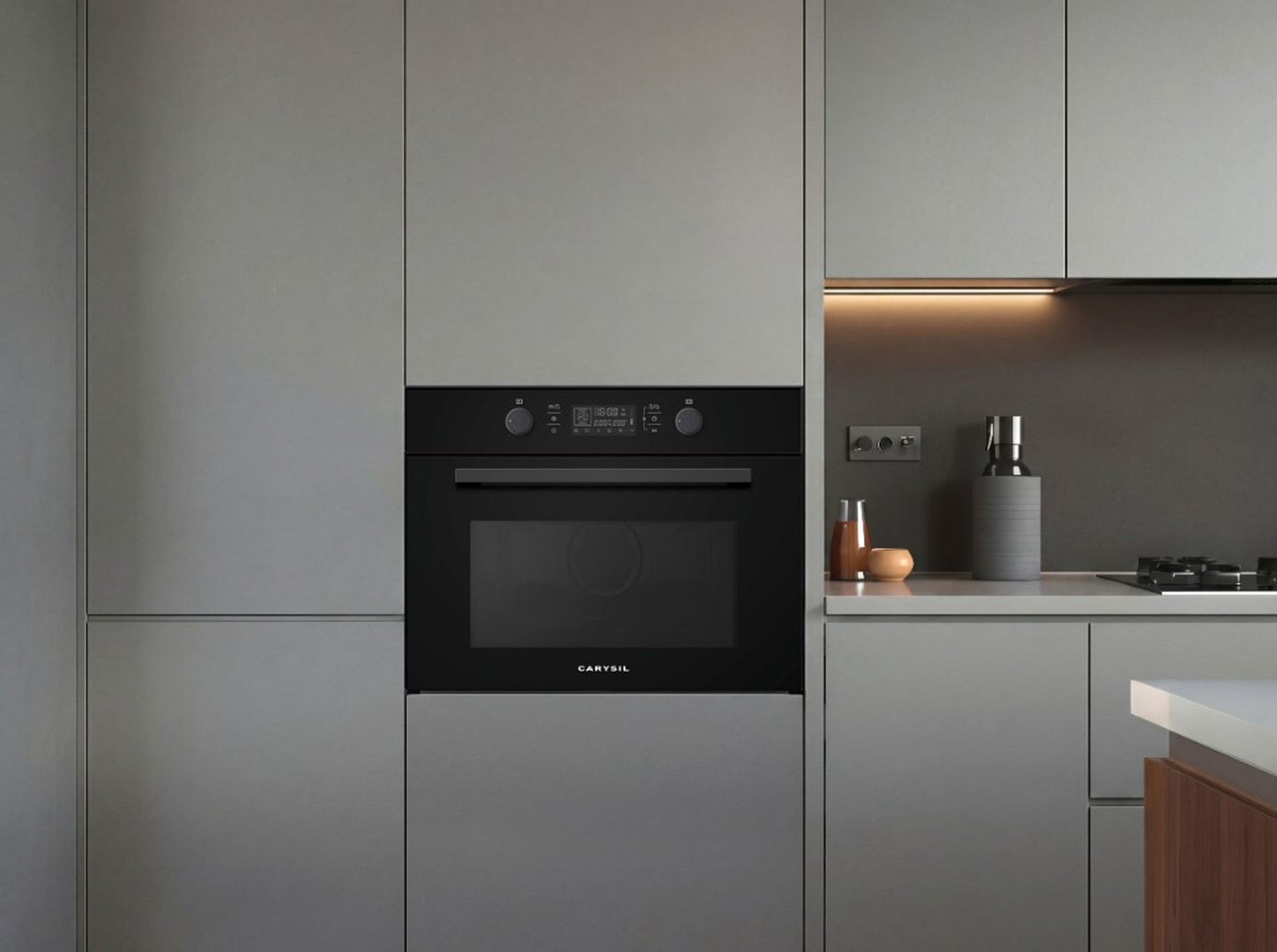 Carysil Linear oven with CARYSIL wordmark on the door