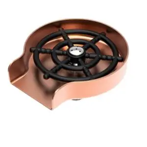 Carysil Glass Rinser for Kitchen Sink, Automatic Cup Washer for Kitchen Sink, 304-grade Stainless Steel, 5 Spray Holes, Bar Glass Rinser and Bottle Rinser, rose gold