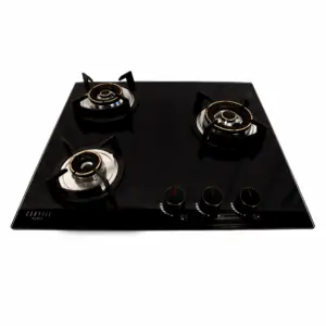 Carysil Pro 60cm Built-in Glass Hob, 3 Brass Burner