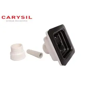 Carysil Square Waste Coupling for Kitchen Sink, Premium 304-grade Stainless Steel Coupling, Removable Waste Strainer for Kitchen Sink, Rust-free, Corrosion-Resistant, Matt Black PVD Finish
