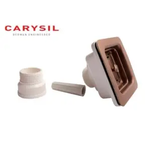 Carysil 304 Grade Stainless Steel Square Waste Coupling with Removable Waste Strainer Assembly, Corrosion-Resistant, Efficient Drainage System - Rose Gold PVD Finish