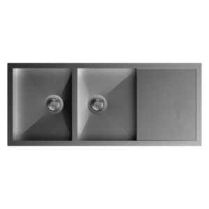 Carysil Quadro Double Bowl With Drainer 46x20x9