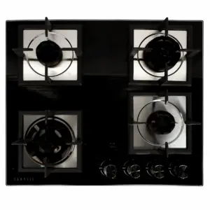 Carysil Brazzo 60cm Built-in Glass Hob, 4 Brass Burner