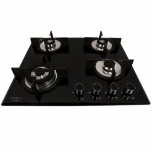 Carysil Pasillo 60cm Built-in Glass Hob, 4 Brass Burner