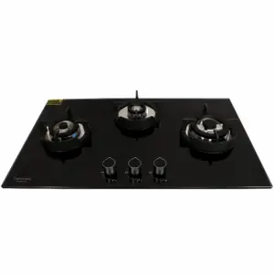 Carysil Pasillo 78cm Built-in Glass Hob, 3 Brass Burner