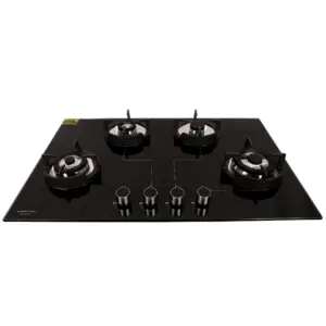 Carysil Pasillo 78cm Built-in Glass Hob, 4 Brass Burner