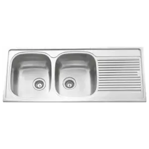 Carysil Vogue Two Bowl With Drainer 46x20x8