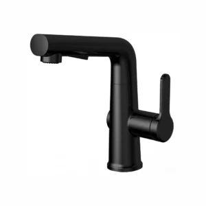Carysil ALPHA03 Modern Single-Handle Kitchen Sink Faucet, Matte Black