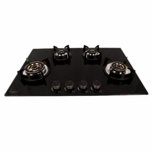 Carysil Pro 78cm Built-in Glass Hob, 4 Brass Burner