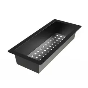 Carysil Stainless Steel Vegetable Colander for Kitchen Sink, Modern Kitchen Strainer, Rust Resistant, Compact, Easy Draining & Washing for Fruits, Vegetables, Pasta, 36.5x18x7.5 cm